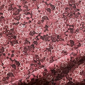 Vintage Floral Corduroy Fabric, Fabric by the Yard