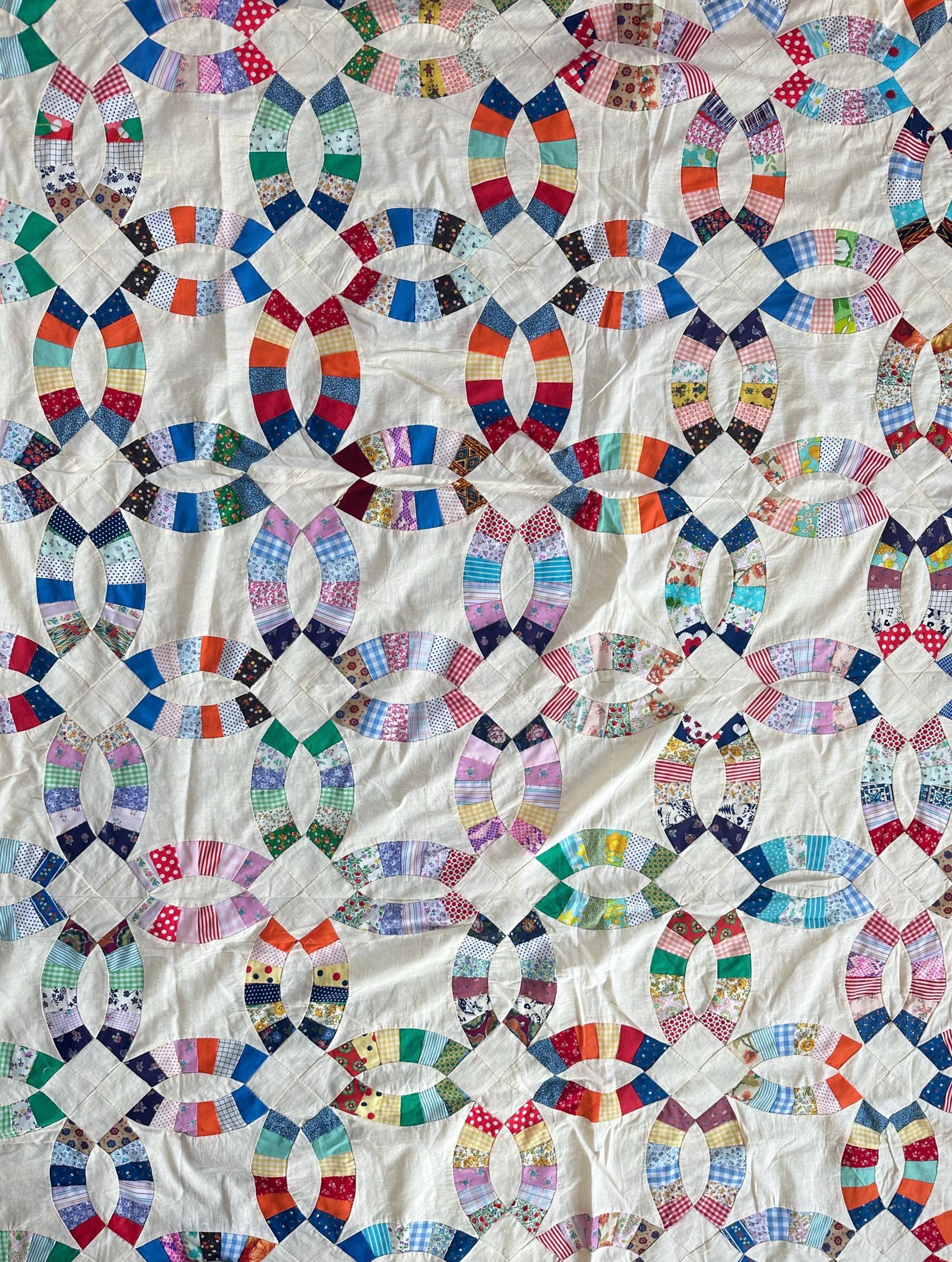 アンティークダブルウェディング キルトトップ　約200×220cm 雑貨ならDOLL GARDEN / アンティーク雑貨