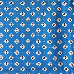 Vintage Blue Floral Home Decor Fabric, Pink Flowers, 48” wide, Fabric by the Yard, Country Charm at the Red Lion Inn, Stockbridge, Waverly