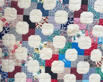 Vintage onafgewerkte vlinderstrik - 83 x 72 inch