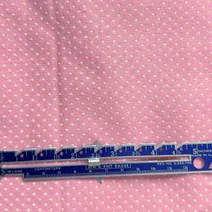 Vintage Pink and White Swiss Dot Flocked Fabric, Fabric by the Yard