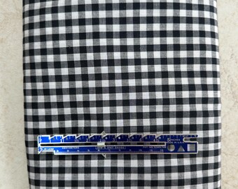 Vintage Black 1/4” Gingham Fabric, Fabric by the Yard