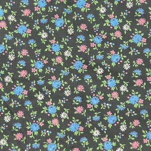 Vintage Floral Corduroy Fabric, Fabric by the Yard