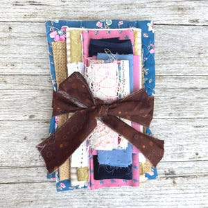Vintage Scrap Journaling Bundle, Vintage Textile, Vintage Fabric Bundle, Junk Journaling, Slow Stitch, Mixed Media, Collage, Scrap Quilt