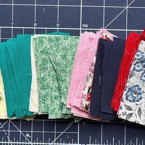 140+ Precut 2” x 3” Rectangles of Vintage Fabric