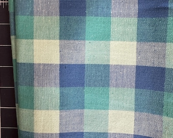 Vintage Canvas Plaid Fabric, Fabric by the Yard - 36” Wide