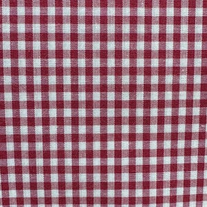 Tissu Vichy rouge vintage de 1/8 po., Tissu par mètre