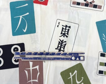 Vintage Novelty Quilting Fabric Asian Design, Fabric by the Yard