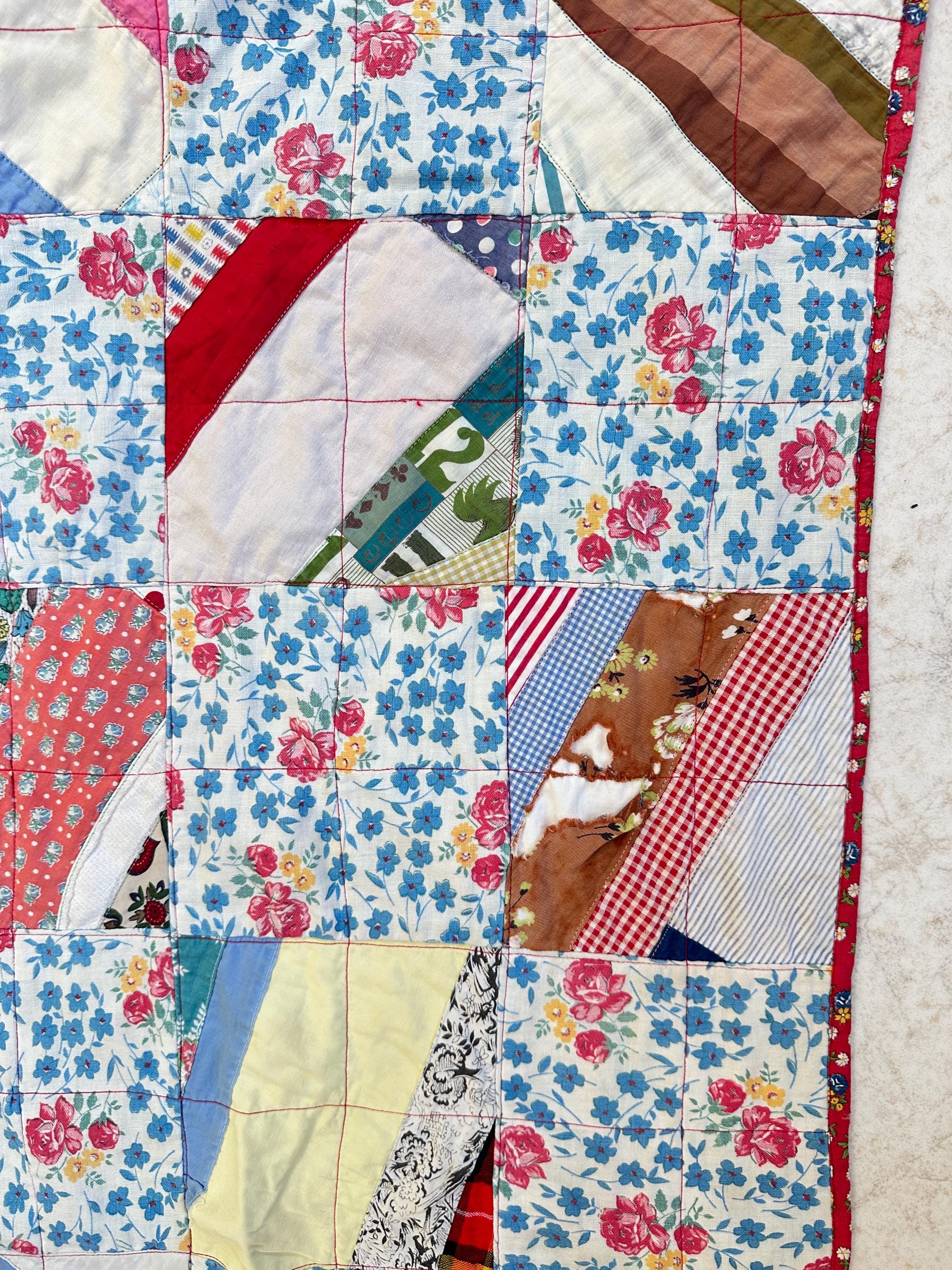 ヴィンテージキルト Vintage String Quilt 1940's 78” X 76” - Etsy