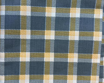 Vintage Plaid Canvas Fabric, Fabric by the Yard 45” wide
