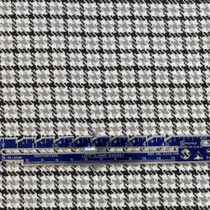 Vintage Houndstooth Fabric White, Black, and Grey, Fabric by the Yard