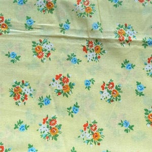 Vintage Calico Fabric: Yellow Floral Print