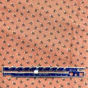 Vintage Orange Calico Fabric, Fabric by the Yard
