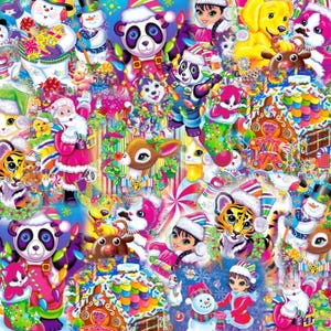 Lisa frank Christmas collage digital design perfect for tumblers