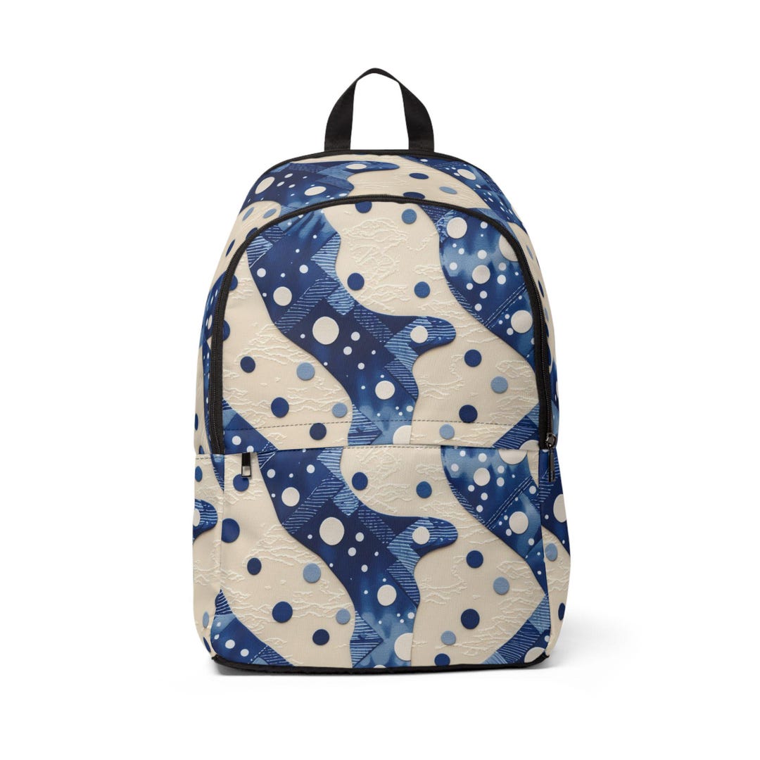 Japanese Design Backpack Japanese Traditional Pattern Backpack - San Kuzushi & Polka Dot Fusion ...