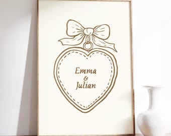 Custom Locket for Couple Anniversary Print, Personalized Couple Initial Print, Friendship Gifts, Anniversary Valentines Gift for Couples