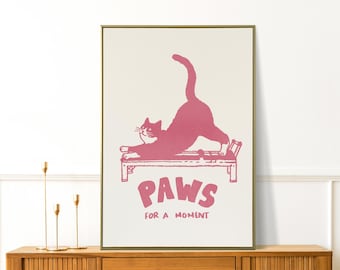 Aesthetic Pilates Poster, Retro Pilates Wall Art, Funny Pilates Studio Decor, Gift for Pilates Lover, Fitness Wall Decor, Reformer Art