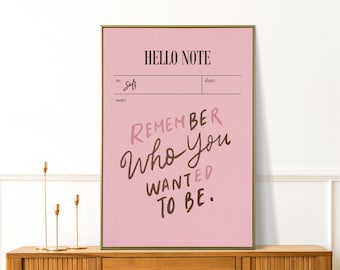 Be Who You Wanted, Preppy Mental Health Art, Retro Apartment Decor, Minimalist Positive Reminder, Affirmation Poster, Self Care Art