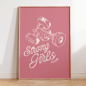 Club de Chicas Fuertes, Póster de Entrenamiento, Decoración de Gimnasio, Arte Mural de Pilates, Decoración de Estudio de Pilates, Arte Mural Femenino, Lámina de Bienestar, Decoración de Apartamentos imagen 4