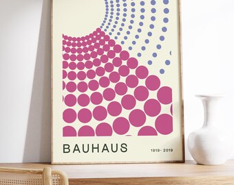 Bauhaus Print, Bauhaus Poster, Geometric Art, Colorful Print, Modern Apartment Decor, Minimalist Art, Abstract Wall Art, Exhibition Poster