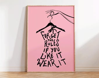 Fashion Print, Fashion Gift, Vogue Print, Feminist Wall Art, Preppy Wall Decor, Trendy Bedroom Apartment Decor, Hot Girls Print, Glamor Art