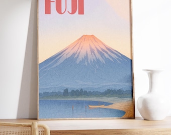 Fuji Mountain Poster, Japanese Wall Art, Mountain Wall Art, Japanese Exhibition Poster, Landscape Art, Apartment Decor, Nature Lover