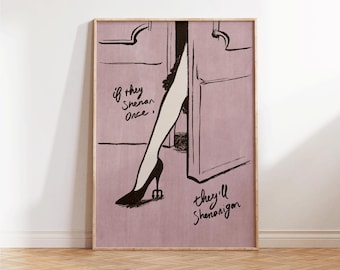Shenanigan Print, Empowerment Poster, Feminist Wall Art, Hot Girls Print, Preppy Girl Boss Wall Decor, Retro Apartment Decor, Girly Wall Art
