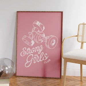 Club de Chicas Fuertes, Póster de Entrenamiento, Decoración de Gimnasio, Arte Mural de Pilates, Decoración de Estudio de Pilates, Arte Mural Femenino, Lámina de Bienestar, Decoración de Apartamentos imagen 1