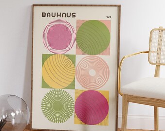 Bauhaus Print, Bauhaus Poster, Geometric Art, Colorful Print, Modern Apartment Decor, Minimalist Art, Abstract Wall Art, Exhibition Poster