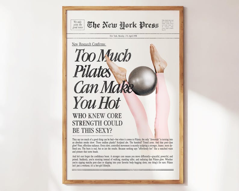 Too Much Pilates Can Make You Hot - Fun Pilates Wall Art - Studio Decor - Cute Gift for Pilates Lovers & Teachers image 5