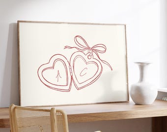 Custom Locket for Couple Anniversary Print, Personalized Couple Initial Print, Friendship Gifts, Anniversary Valentines Gift for Couples