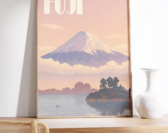 Fuji Mountain Poster, Japanese Wall Art, Mountain Wall Art, Japanese Exhibition Poster, Landscape Art, Apartment Decor, Nature Lover
