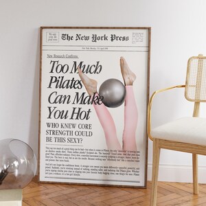 Too Much Pilates Can Make You Hot - Fun Pilates Wall Art - Studio Decor - Cute Gift for Pilates Lovers & Teachers image 8