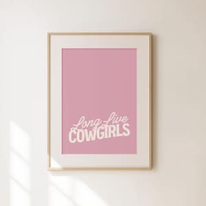 Long Live Cowgirls, Southwestern Print, Western Home Decor, Girly Wall Art, Retro Bar Cart Print, Retro Cowboy Wall Art, Neutral Print