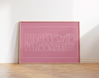 Pilates Poster, Funny Pilates Wall Art, Retro Pilates Studio Decor, Gift for Pilates Lover, Hot Girly Print, Modern Fitness Wall Decor