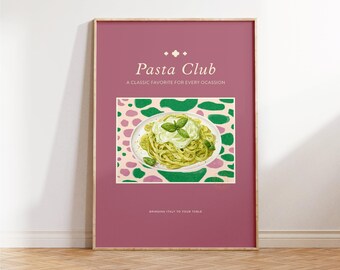 Kitchen Prints - Retro Pasta Prints - Vintage Mid Century Modern Kitchen Wall Art and Prints - Italian Food Art - Perfect for Home Decor
