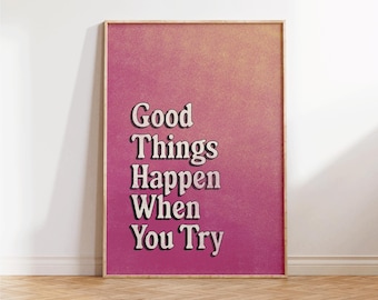 Poster di promemoria personale: decorazione murale rosa con citazioni positive, perfetta per il soggiorno, stampe per la famiglia o decorazioni accoglienti