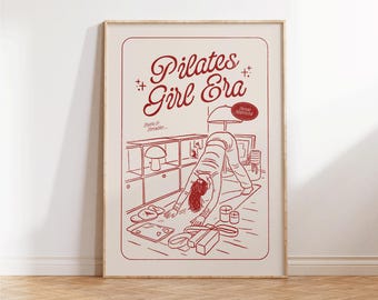 Pilates Girl Era, Pilates Poster, Funny Pilates Wall Art, Pilates Studio Decor, Gift for Pilates Lover, Hot Girly Print, Fitness Wall Decor