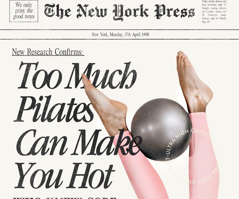 Too Much Pilates Can Make You Hot - Fun Pilates Wall Art - Studio Decor - Cute Gift for Pilates Lovers & Teachers image 2