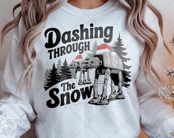 Dashing Through The Shadow Star Wars Christmas Digital Download | Pop Culture Sci-Fi Holiday PNG | Funny Xmas Design for DIY Shirt & Mug