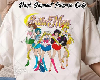 Sailor Moon Full Team SVG, Magical Girl Anime Graphics (Digital Download) PNG