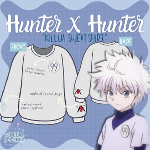 HxH 99 Badge Sweatshirt - Killua Inspired - Cozy Casual Wear for Fans