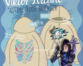 Viktor Arcane Hoodie - Hextech Astral Zip-Up, Sci-Fi Fleece Street Style