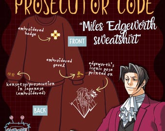Prosecutor Code Sweater | Ace Attorney Phoenix Wright Miles Edgeworth