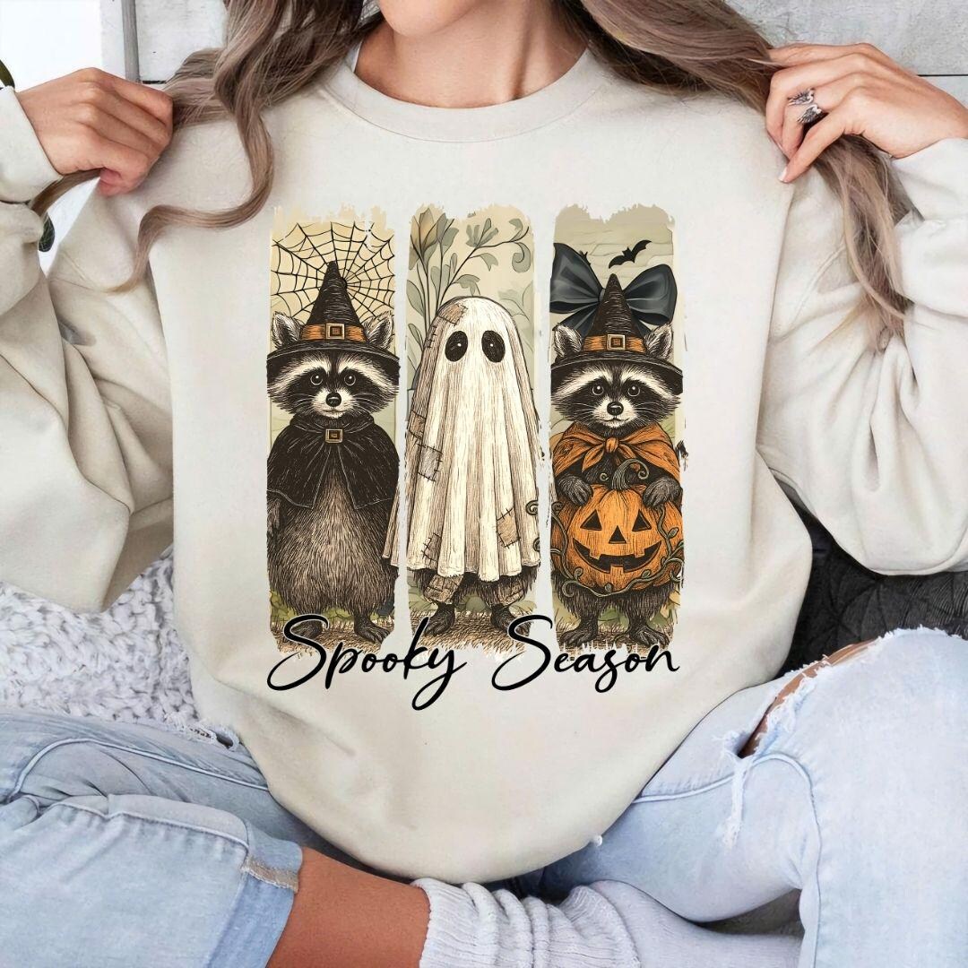Spooky Season Raccoon Png, Halloween Scary Vibes, Halloween Raccoon Art ...