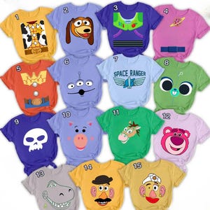 Set of 15 Disney Toy Story Characters Costume PNG, Halloween Group Matching Design, DIY Costume Design, Birthday Party Art, Family Vacation
