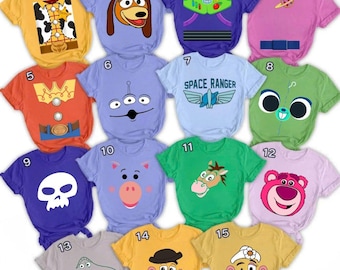 Set of 15 Disney Toy Story Characters Costume PNG, Halloween Group Matching Design, DIY Costume Design, Birthday Party Art, Family Vacation