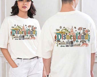 Retro Disneyland Iconic Logo PNG, Disney Vacation, Disneyland Trip, Magic Kingdom Art, Family Matching Art, Gift For Friend Squad
