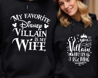 Mi villano favorito de Disney es mi esposa (PNG), diseño para parejas, regalo para pareja, regalo de San Valentín, regalo para él, citas de Halloween