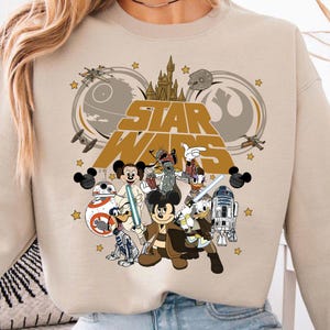 Vintage Disney Star Wars PNG, Mickey & Friends Star Wars PNG, Disney Characters Art, Retro Star Wars Digital Download, Disney Theme Art